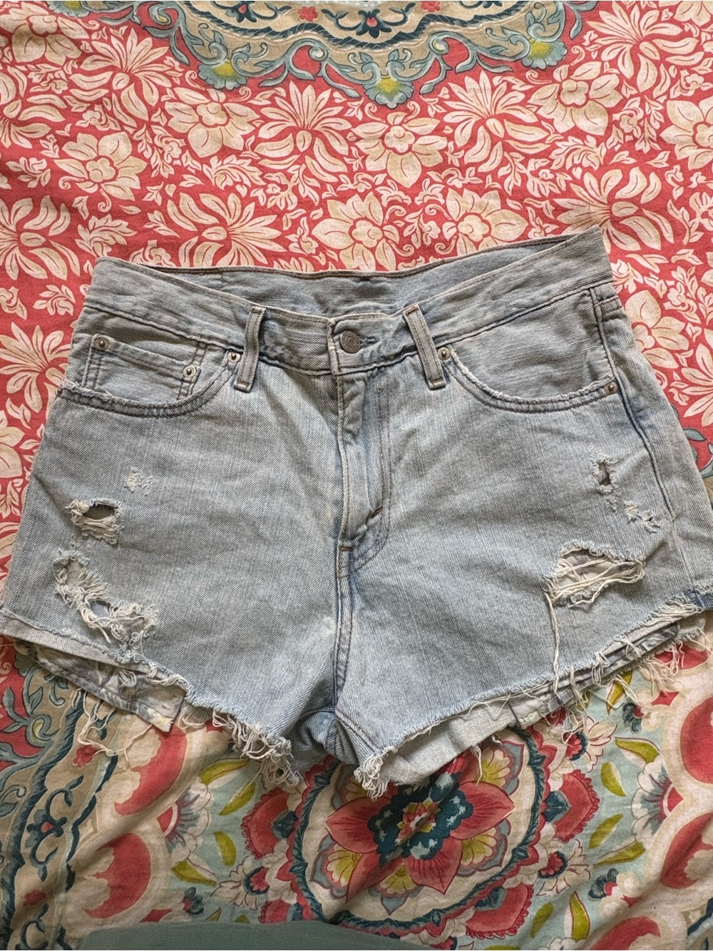 Levi’s High Rise Distressed Shorts